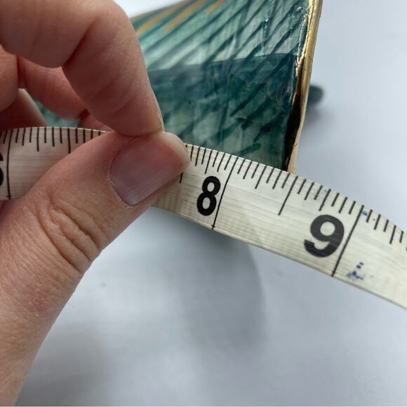 Vintage Hand Painted Peacock Ornate Vase Decor Green Teal Gold Porcelain - Picture 12 of 16